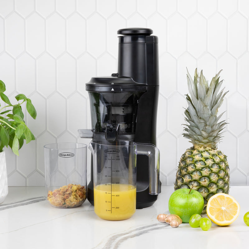 Omega Vertical Wide Mouth Cold Press Juicer (OMJCSMVSFBK13G)